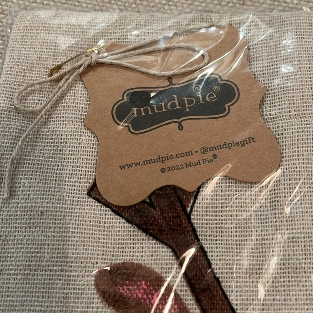 Mud Pie Painted Farmhouse Reindeer Towel/NWT